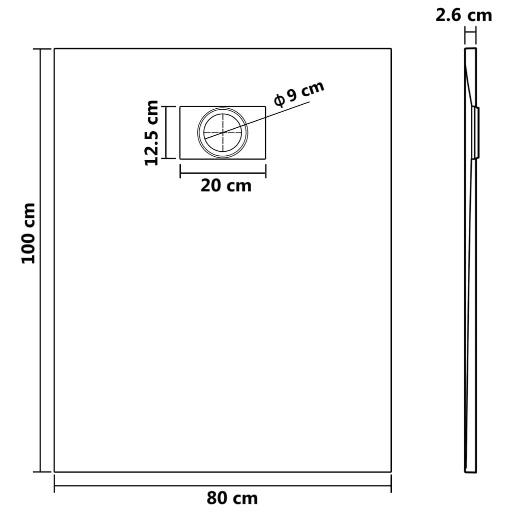 Douchebak 100X80 Cm Smc Wit 100 x 80 cm