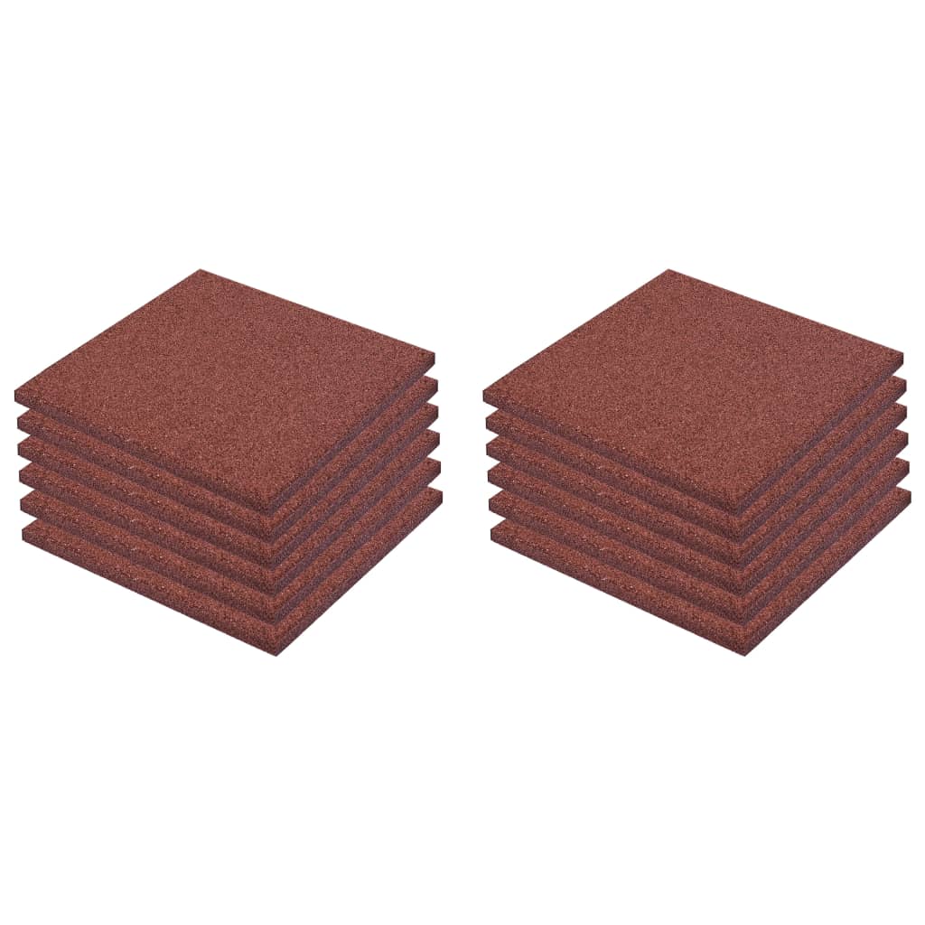 Valtegels 12 st 50x50x3 cm rubber rood