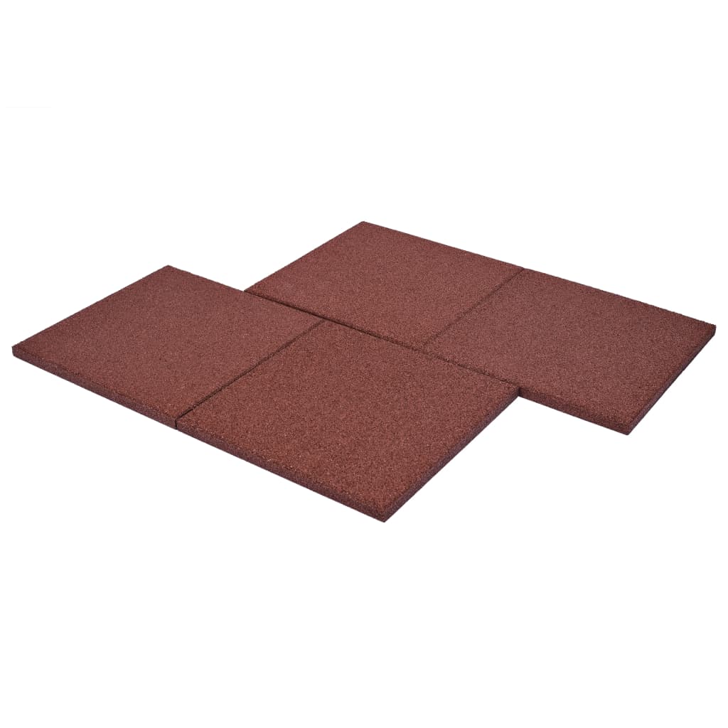 Valtegels 12 st 50x50x3 cm rubber rood