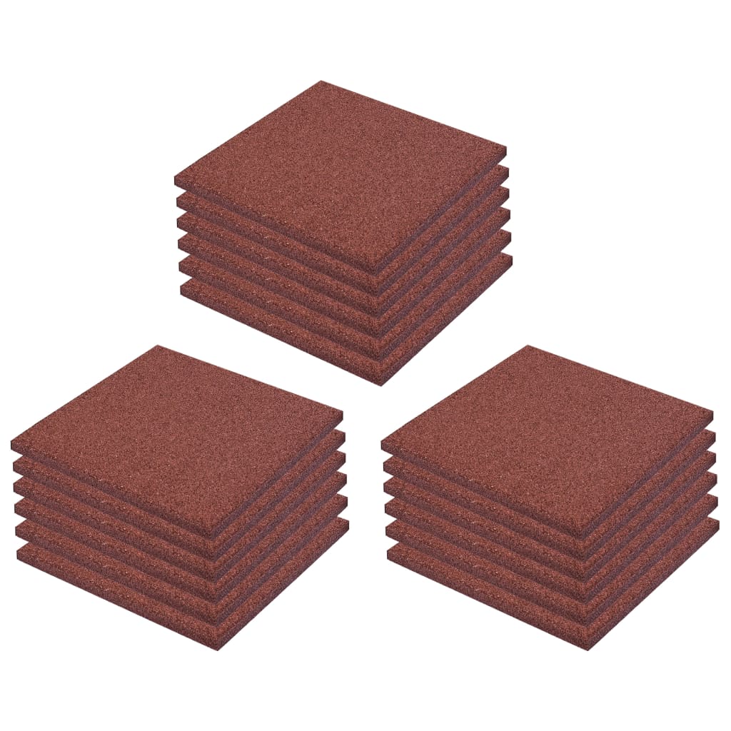 Valtegels 18 st 50x50x3 cm rubber rood