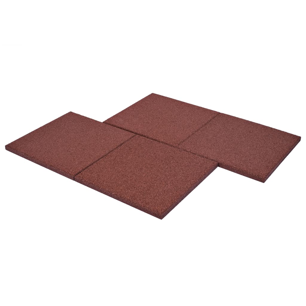 Valtegels 18 st 50x50x3 cm rubber rood