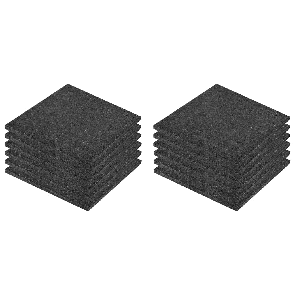 Valtegels 12 st 50x50x3 cm rubber zwart