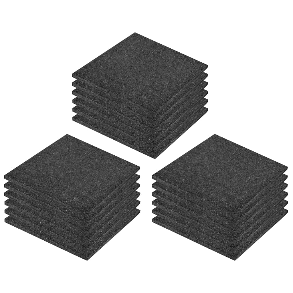 Valtegels 18 st 50x50x3 cm rubber zwart