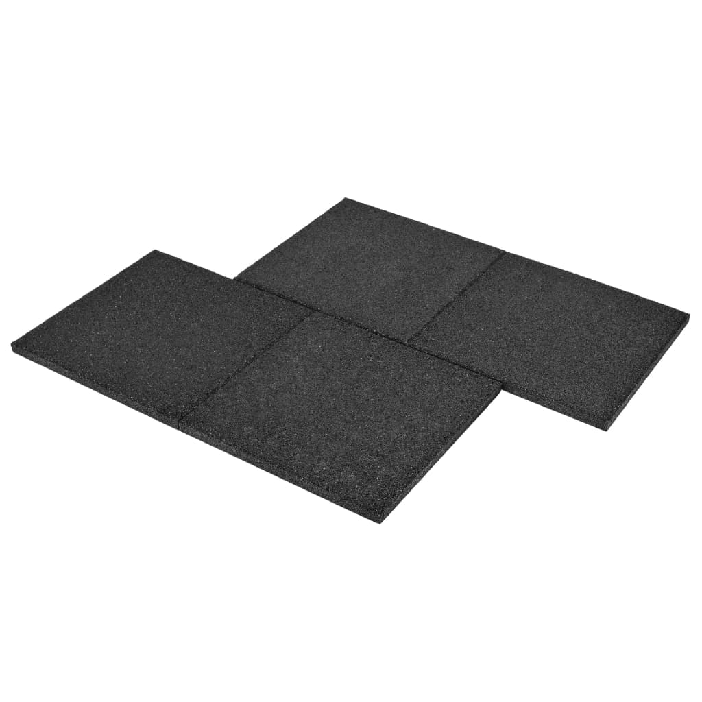 Valtegels 24 st 50x50x3 cm rubber zwart