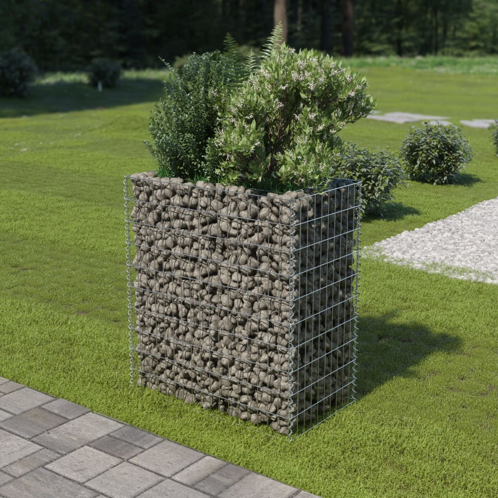 Gabion Plantenbak Verhoogd Gegalvaniseerd Staal 90 x 50 x 100 cm