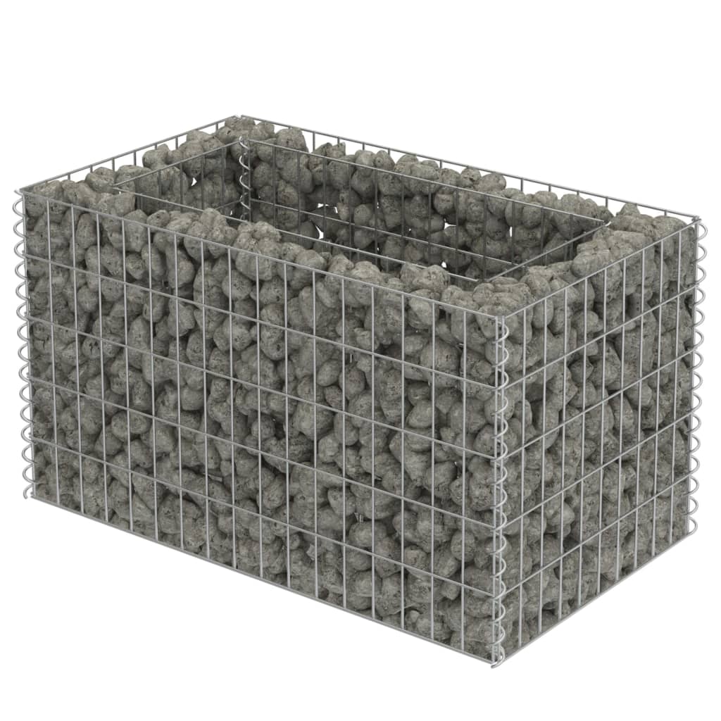 Gabion Plantenbak Verhoogd Gegalvaniseerd Staal 90 x 50 x 50 cm