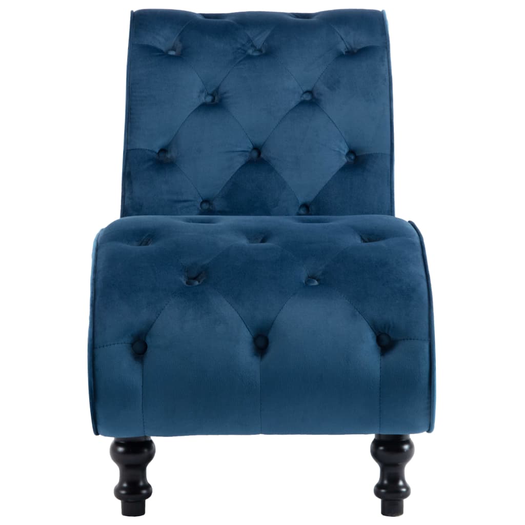 Chaise longue fluweel blauw