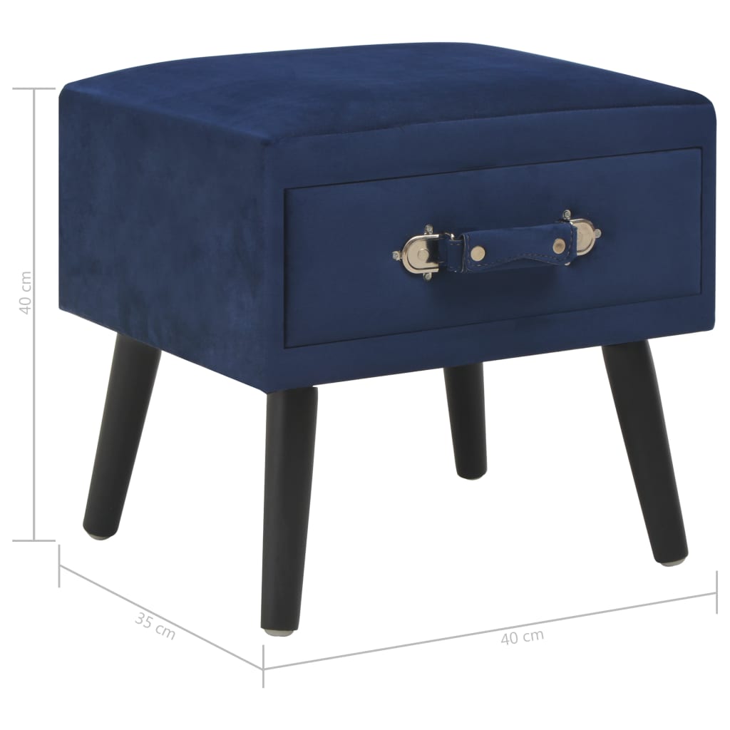 Nachtkastjes 2 St 40X35X40 Cm Fluweel Blauw