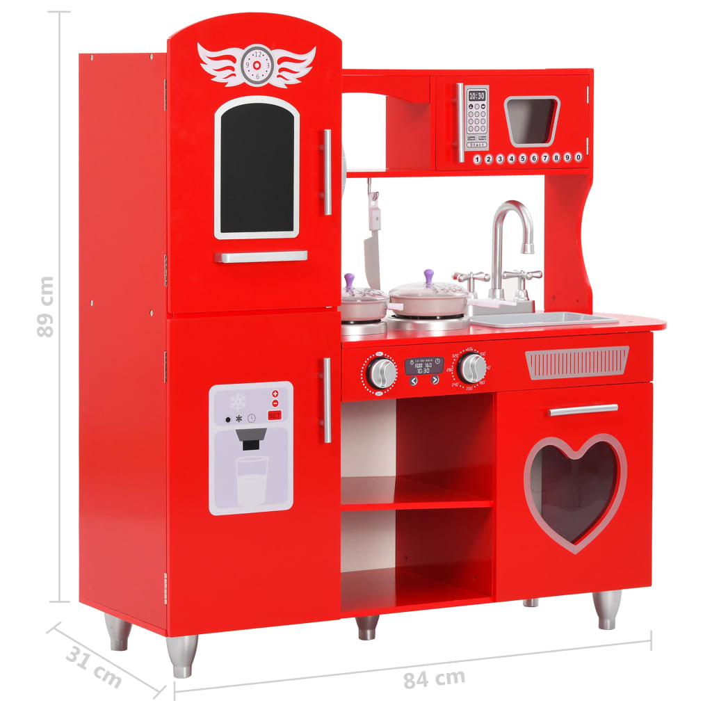 Kinderspeelkeuken 84X31X89 Cm Mdf Rood