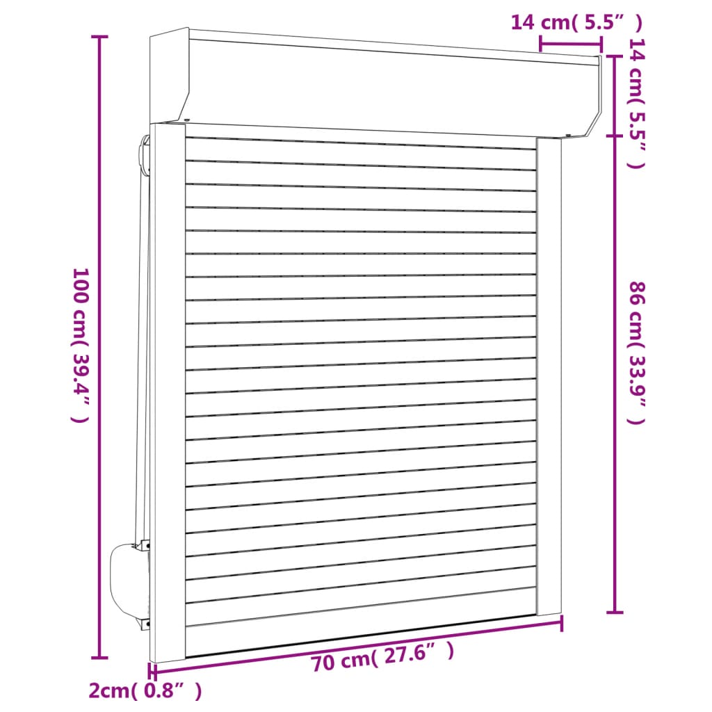 Rolluik 70X100 Cm Aluminium Wit 70 x 100 cm