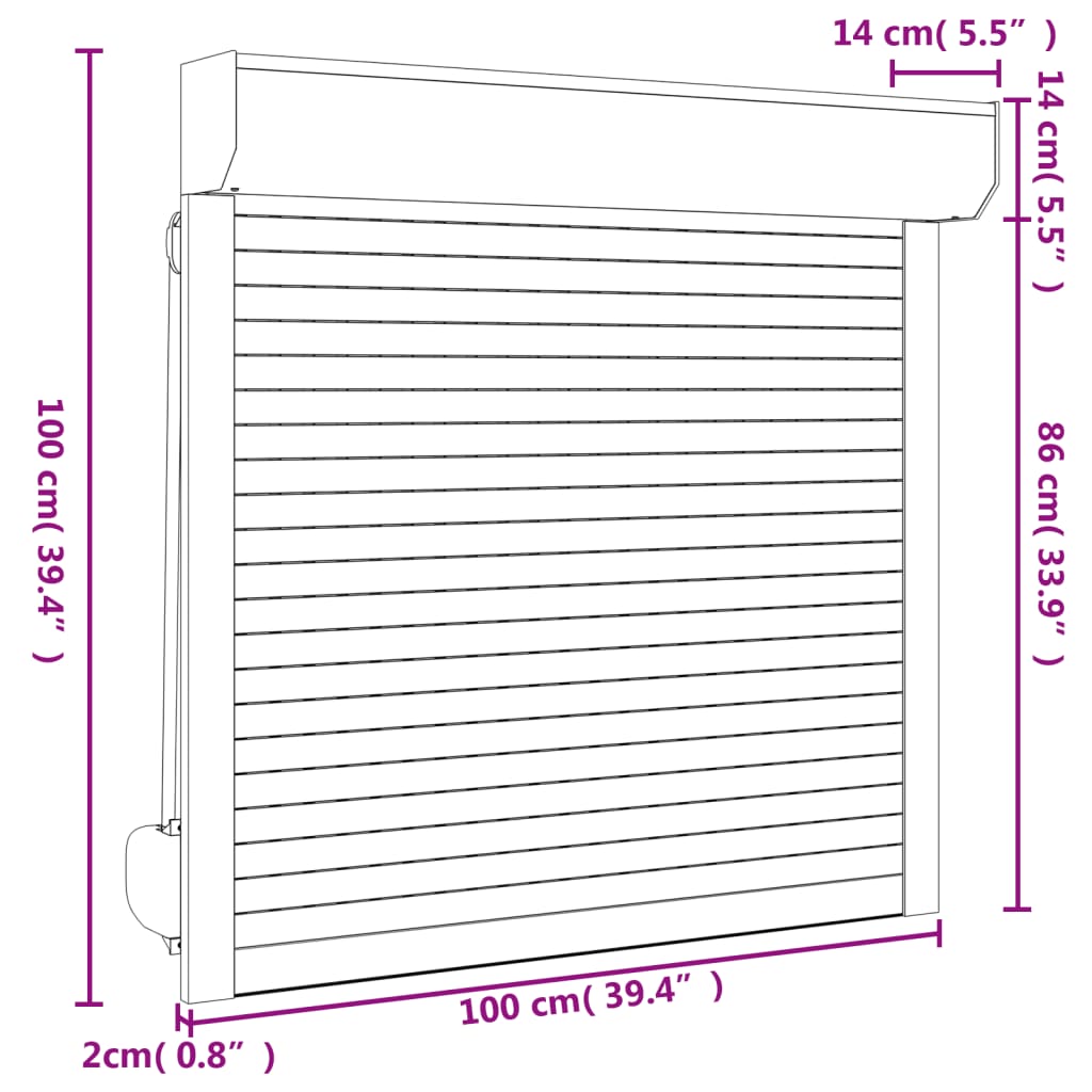 Rolluik 100X100 Cm Aluminium Antracietkleurig 100 x 100 cm