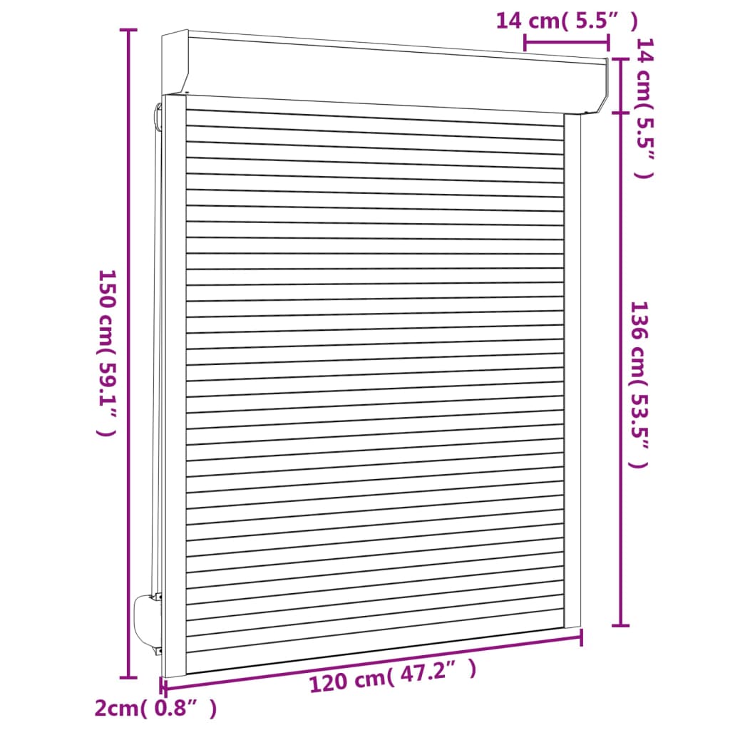 Rolluik 120X150 Cm Aluminium Antracietkleurig 120 x 150 cm