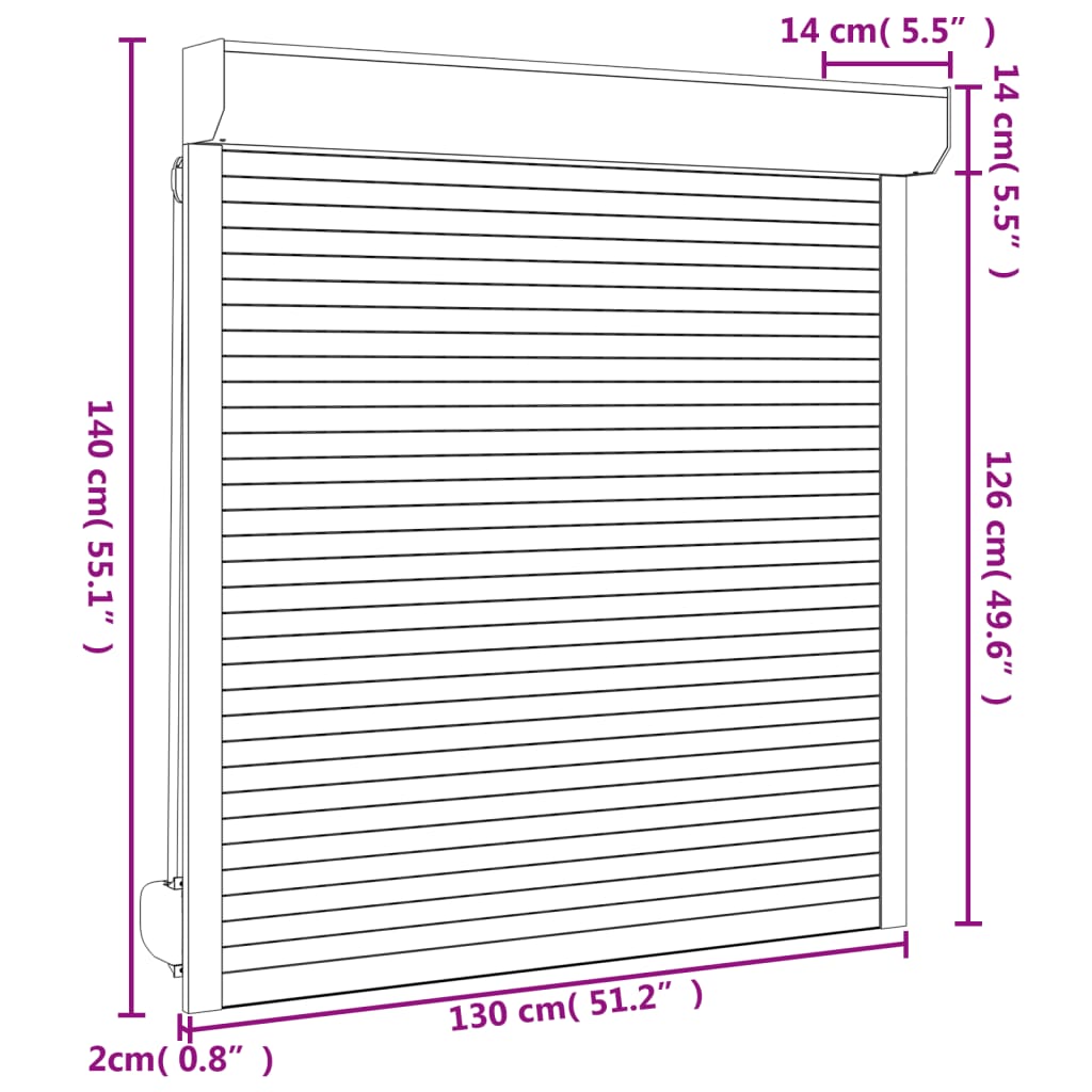 Rolluik 130X140 Cm Aluminium Antracietkleurig 130 x 140 cm