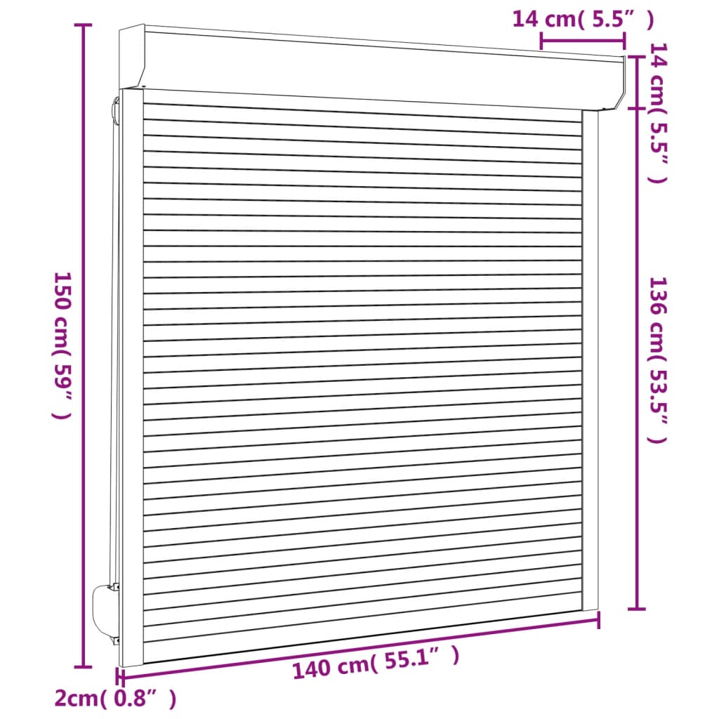 Rolluik 140x150 cm aluminium antracietkleurig