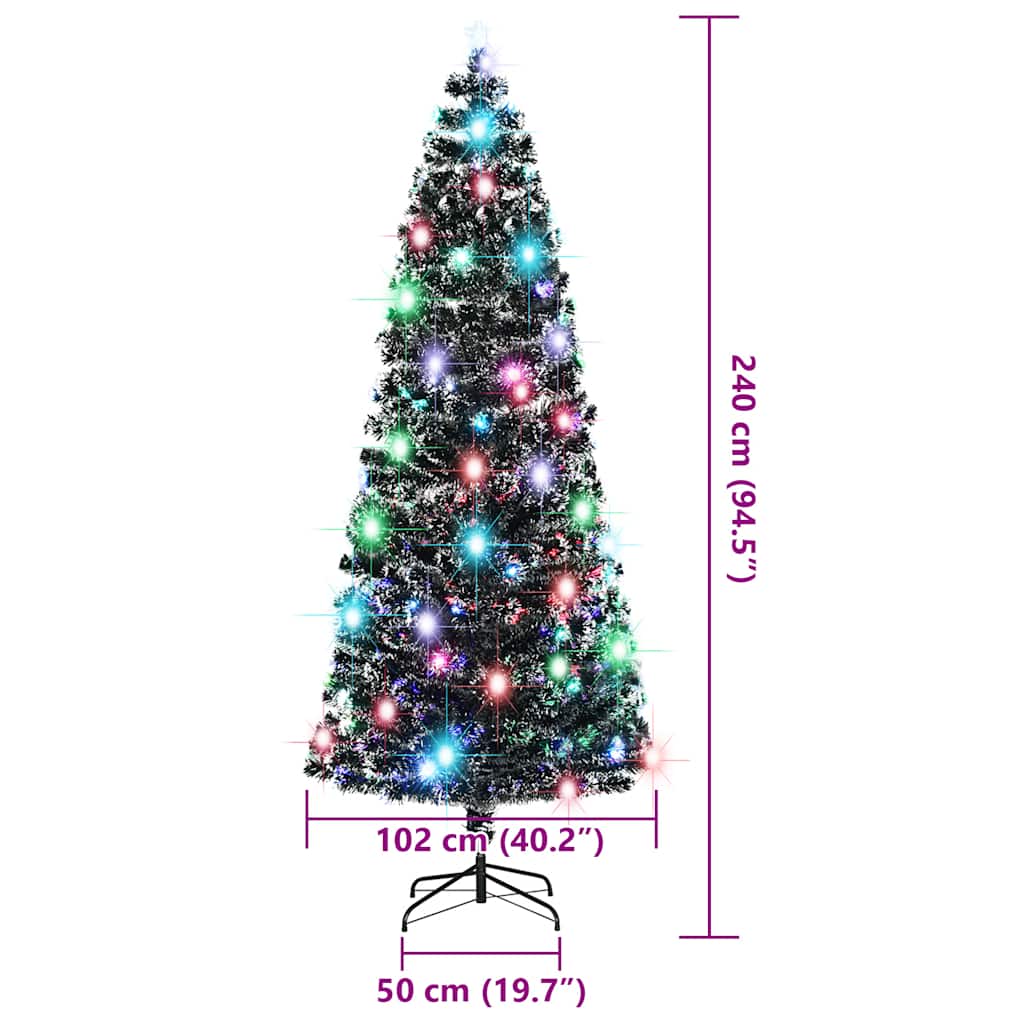 Kerstboom met LED en standaard 240 cm glasvezel