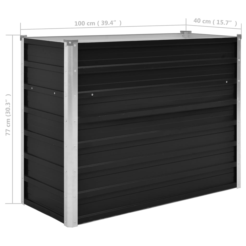 Plantenbak Verhoogd Gegalvaniseerd Staal 100 x 40 x 77 cm