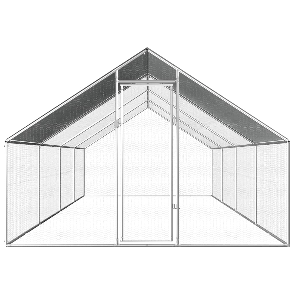 Kippenhok 2,75X8X1,92 M Gegalvaniseerd Staal 2.75 x 8 x 1.92 m