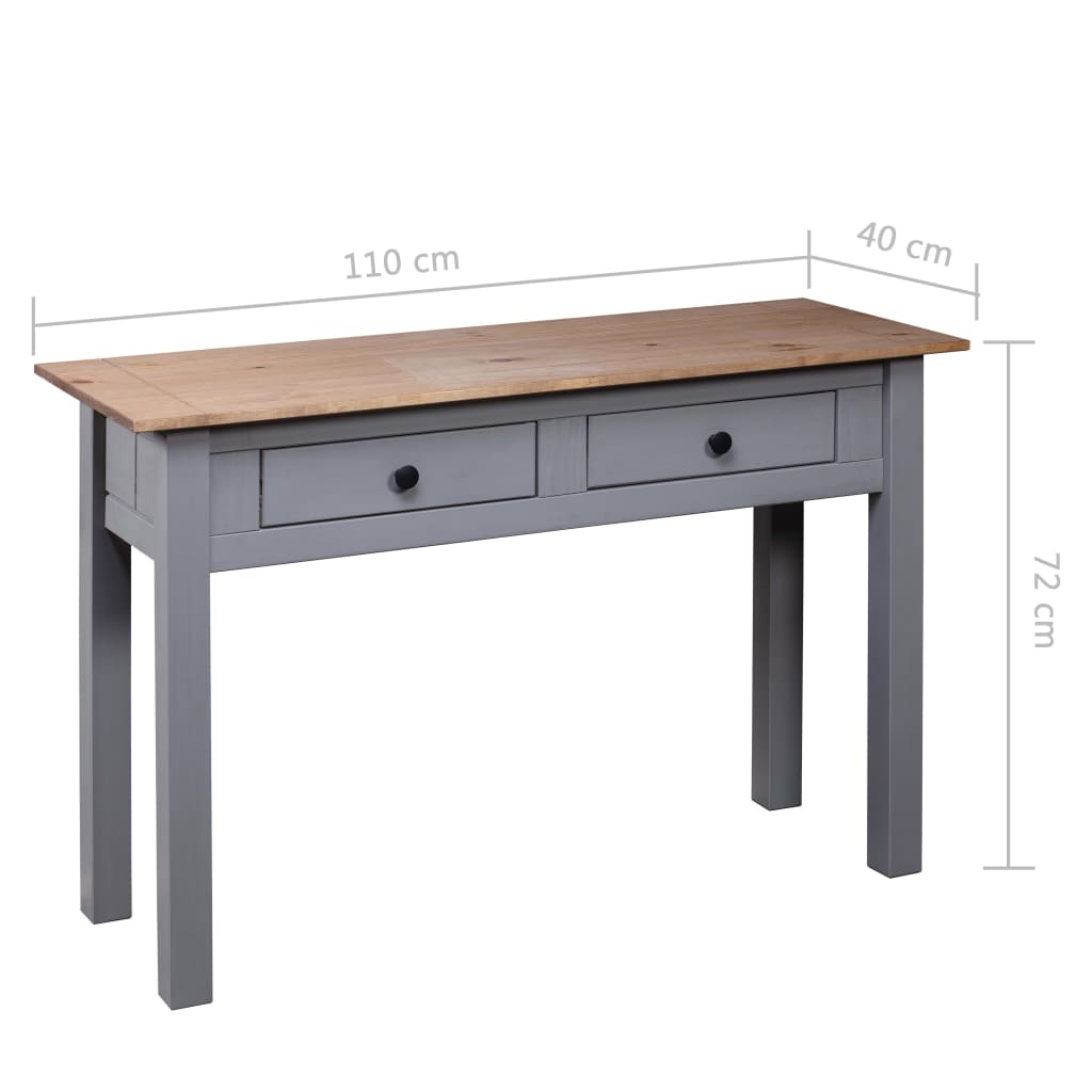 Wandtafel Panama Range 110x40x72 cm massief grenenhout grijs