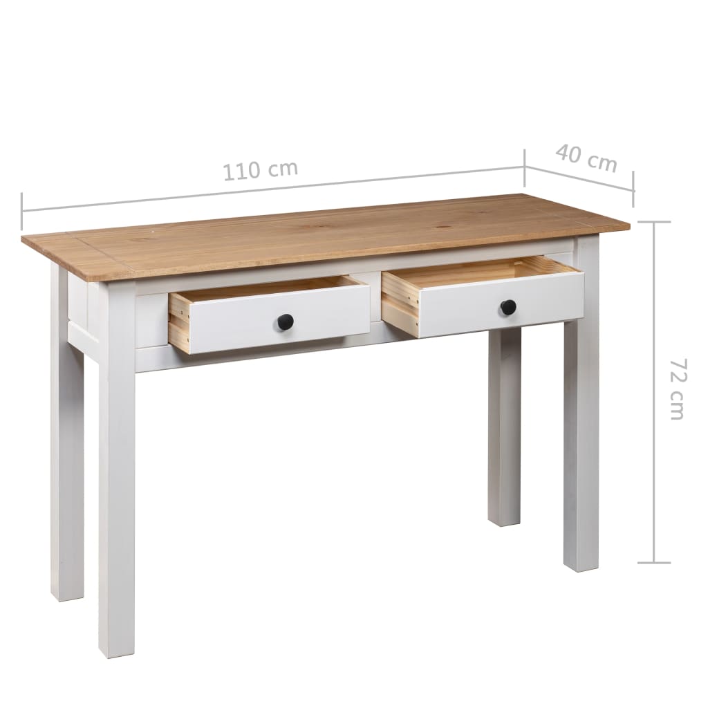 Wandtafel Panama Range 110x40x72 cm massief grenenhout wit