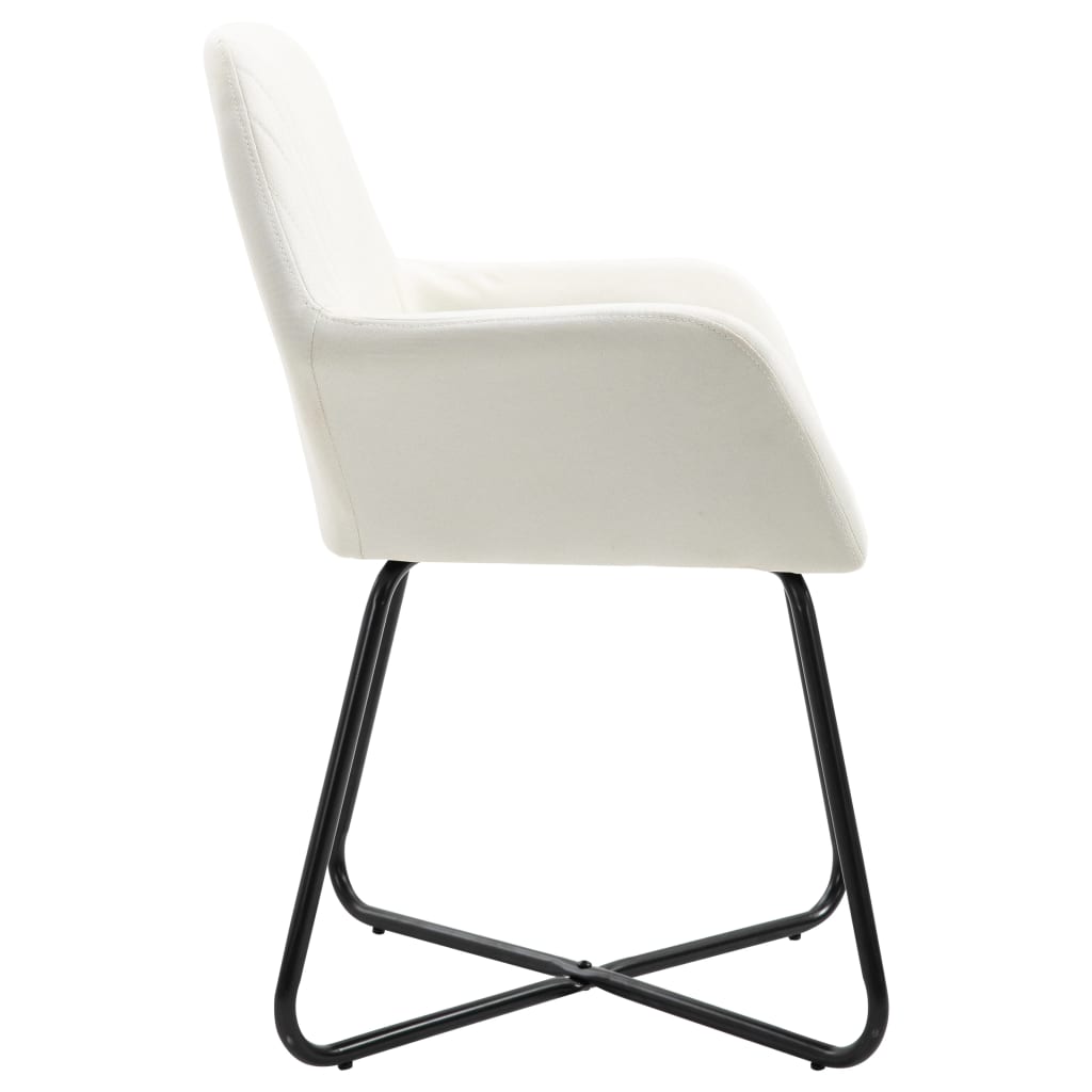 Eetkamerstoelen 6 st stof crèmekleurig