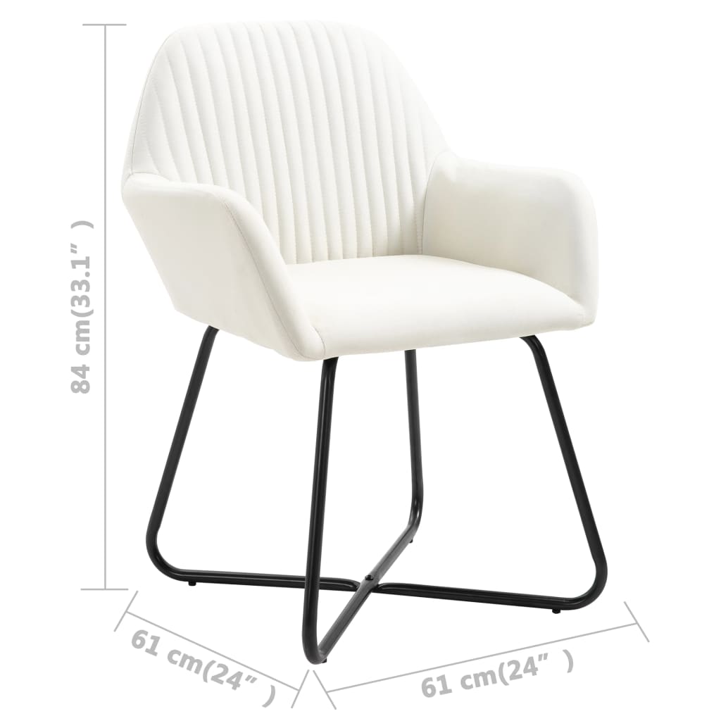 Eetkamerstoelen 6 st stof crèmekleurig