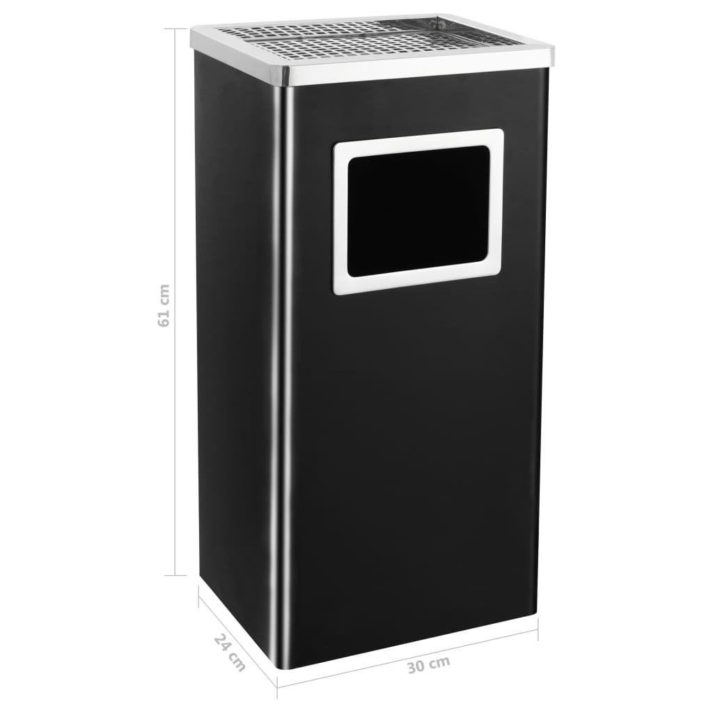 Asbak/prullenbak Hotel 45 L staal zwart