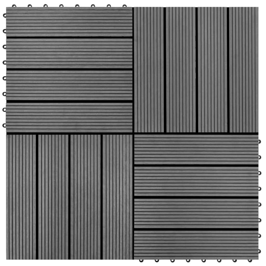 22 st Terrastegels 30x30 cm 2 m² HKC grijs 22 Grijs Patroon 1