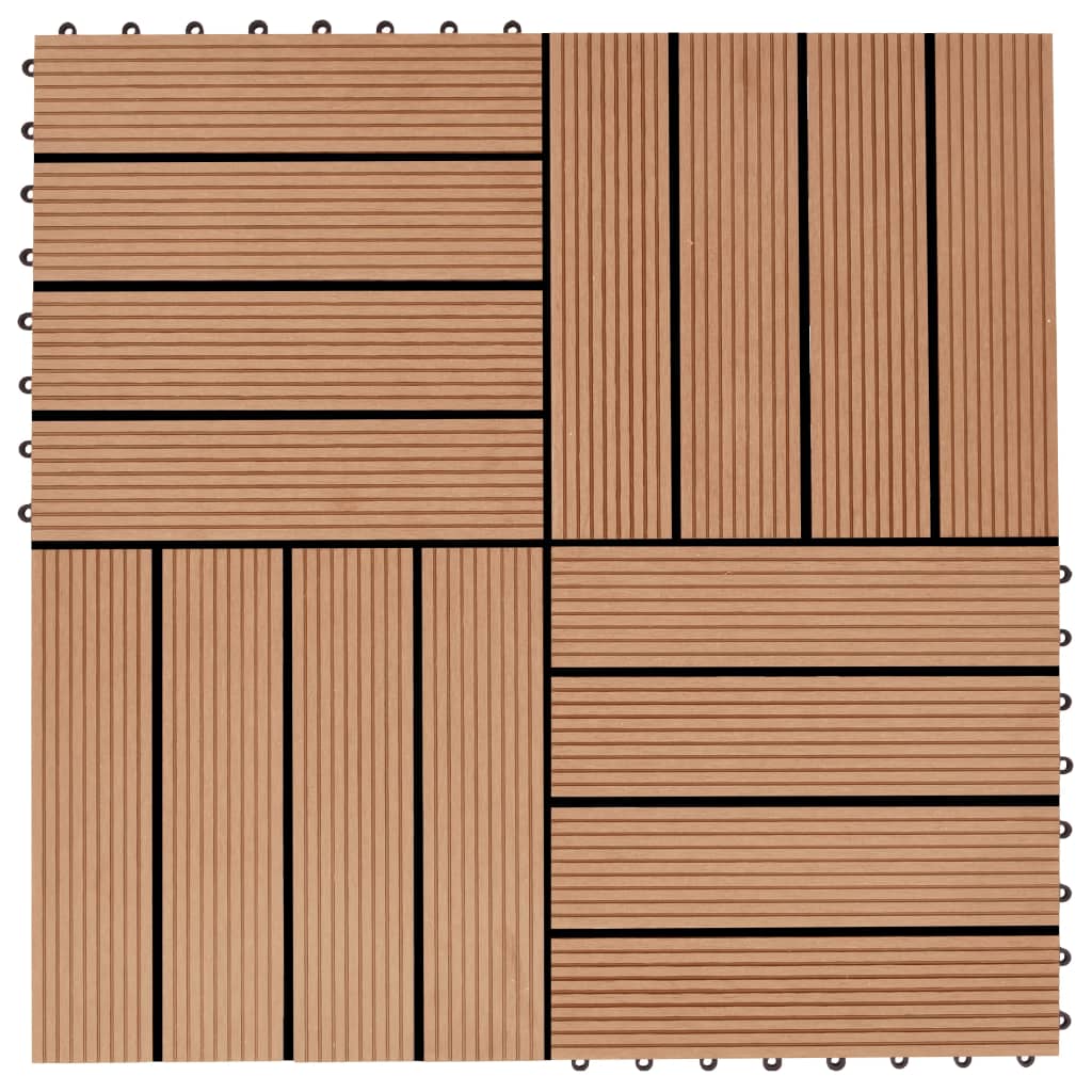 22 st Terrastegels 30x30 cm 2 m² HKC teakkleur 22 Teakkleur Patroon 1