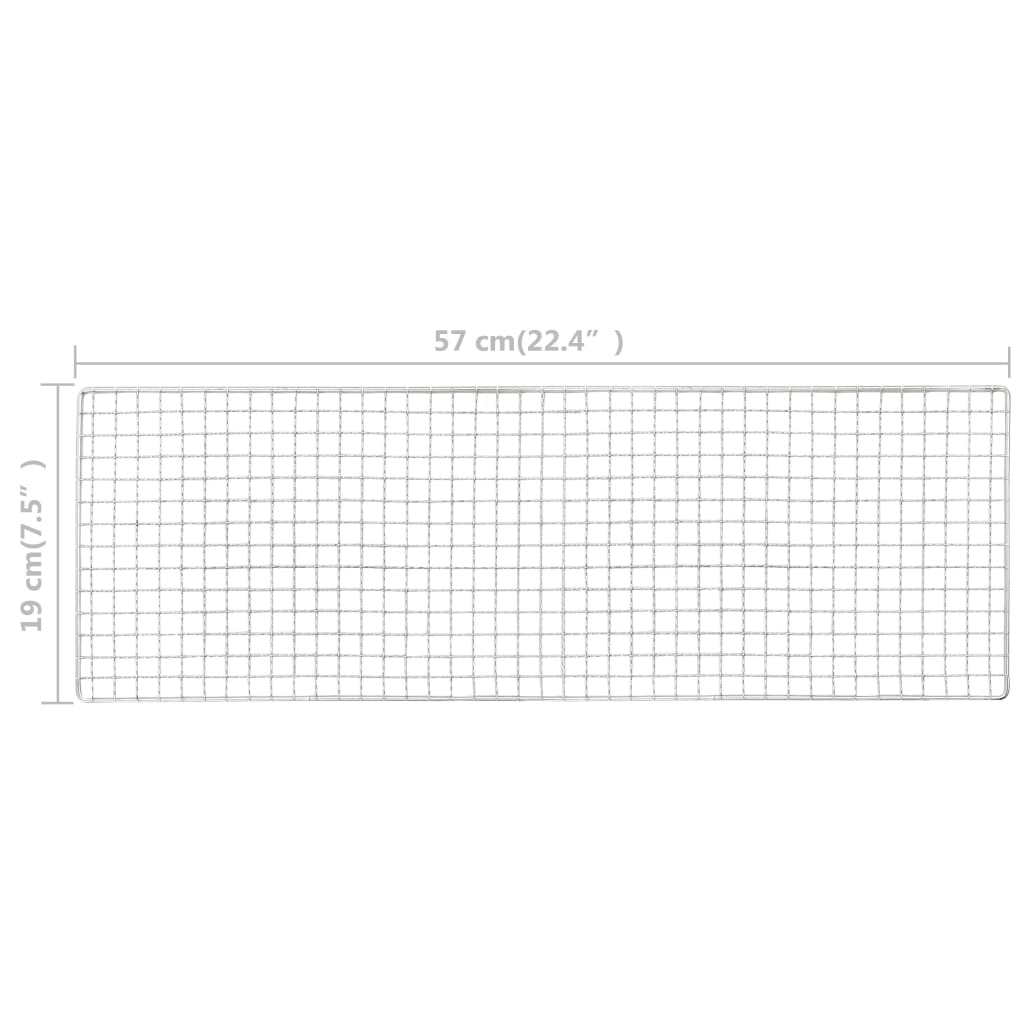 Campingbarbecue draagbaar 60x22,5x33 cm roestvrij staal