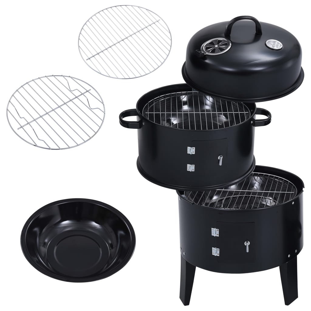 Houtskoolroker Barbecue-Grill 3-In-1 40X80 Cm