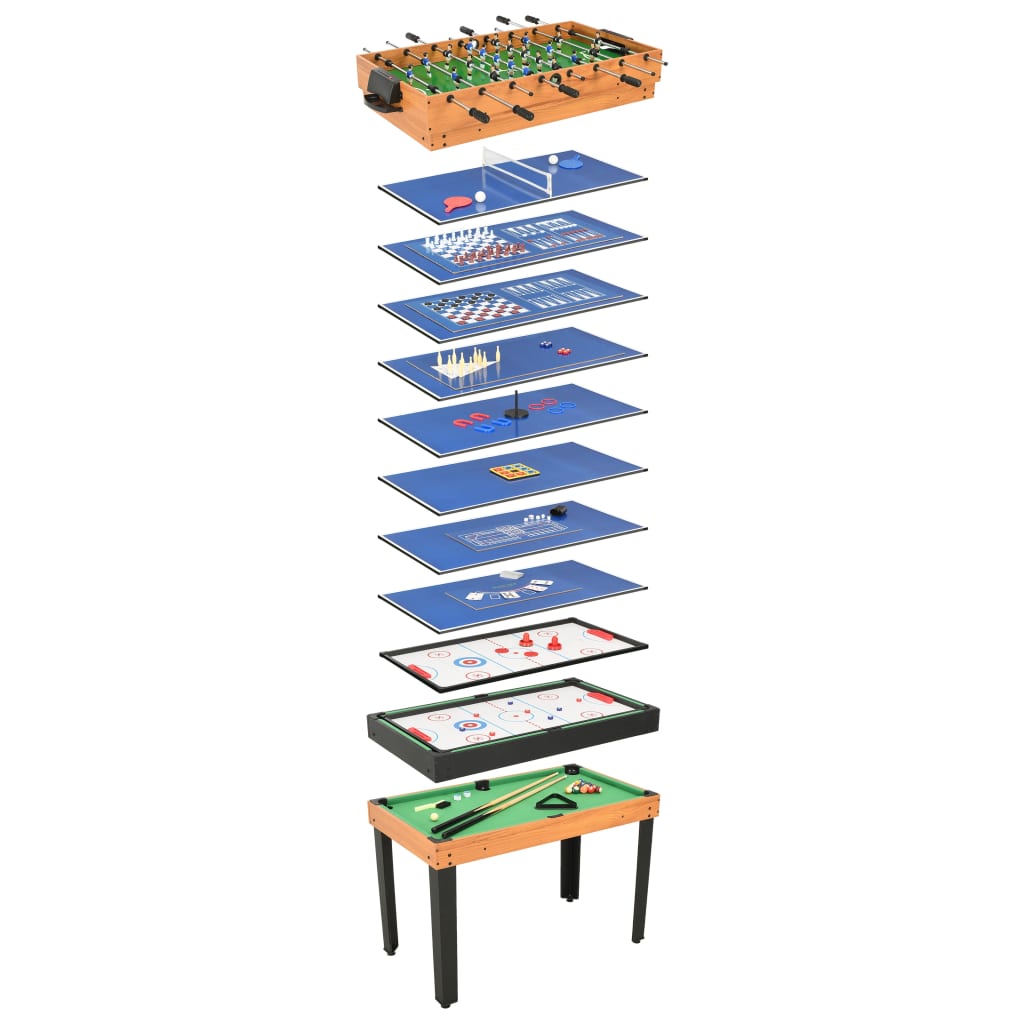 Multispeeltafel 15-In-1 121X61X82 Cm Esdoornkleurig Bruin