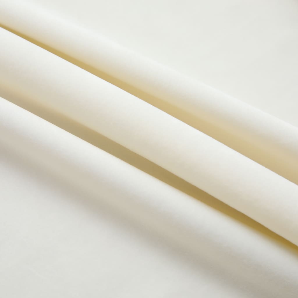 Gordijnen verduisterend 2 st met haken 140x245 cm fluweel crème