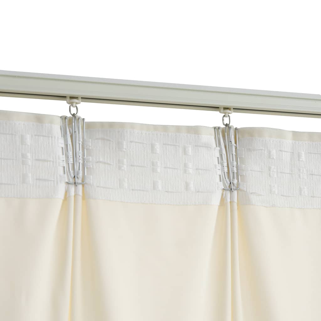 Gordijnen verduisterend 2 st met haken 140x245 cm fluweel crème