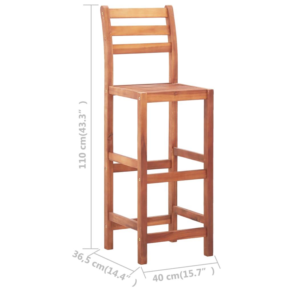 Barstoelen 4 st massief acaciahout