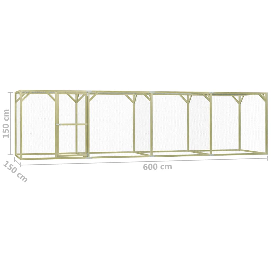 Kippenhok 1,5X6X1,5 M Geïmpregneerd Grenenhout 1.5 x 6 x 1.5 m