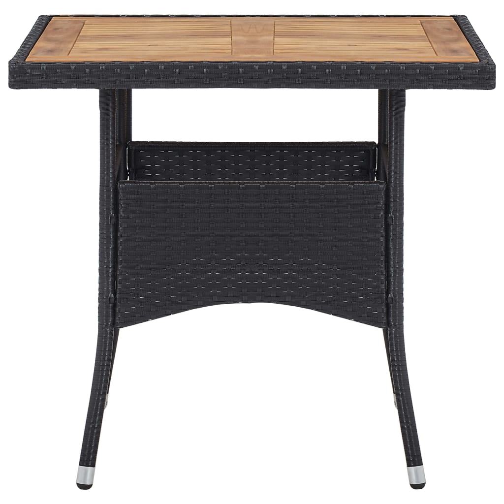 Tuintafel Poly Rattan En Massief Acaciahout Zwart 1