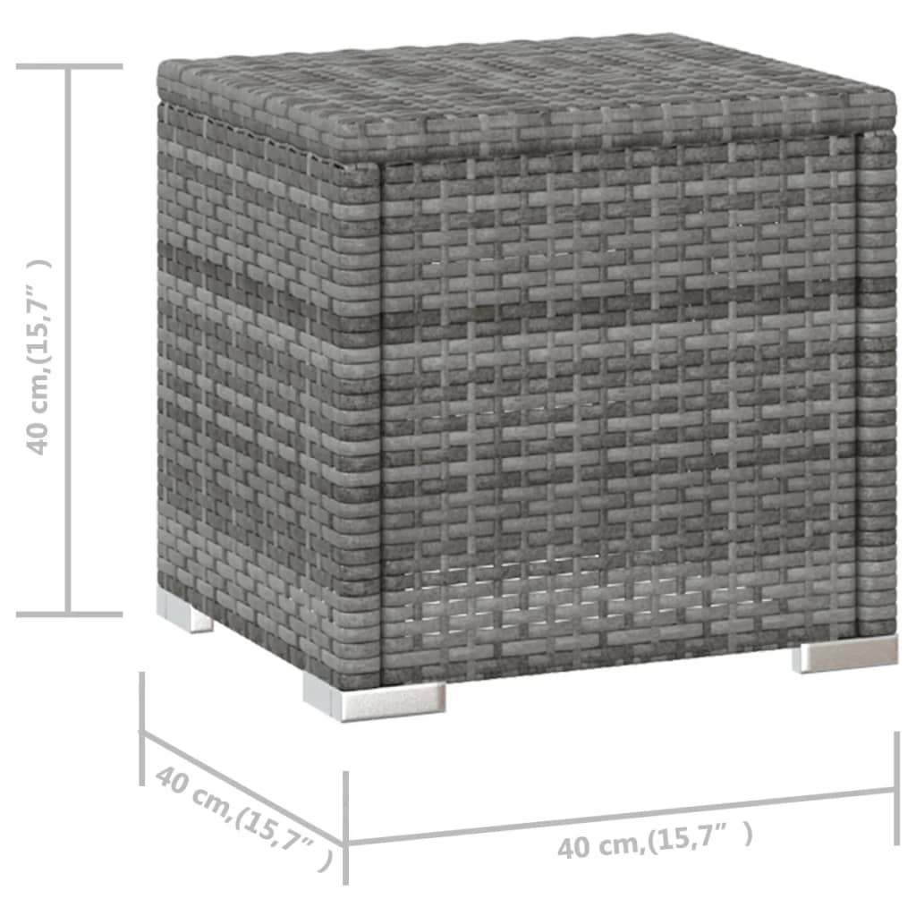 Ligbed Met Kussen En Theetafel Poly Rattan Grijs