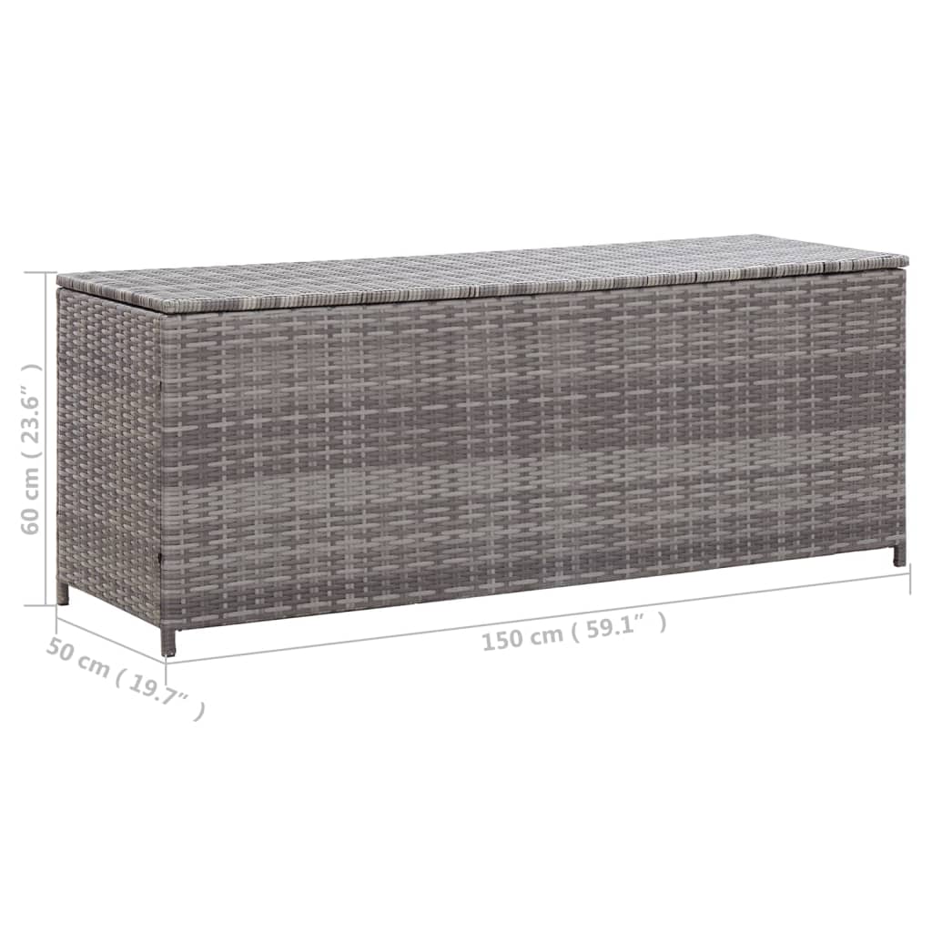 Tuinbox 150x50x60 cm poly rattan grijs