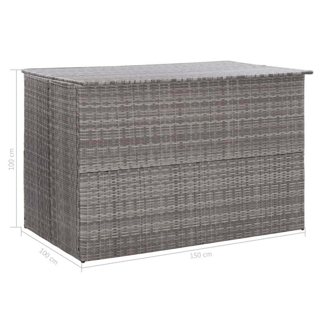 Tuinbox 150X100X100 Cm Poly Rattan Grijs