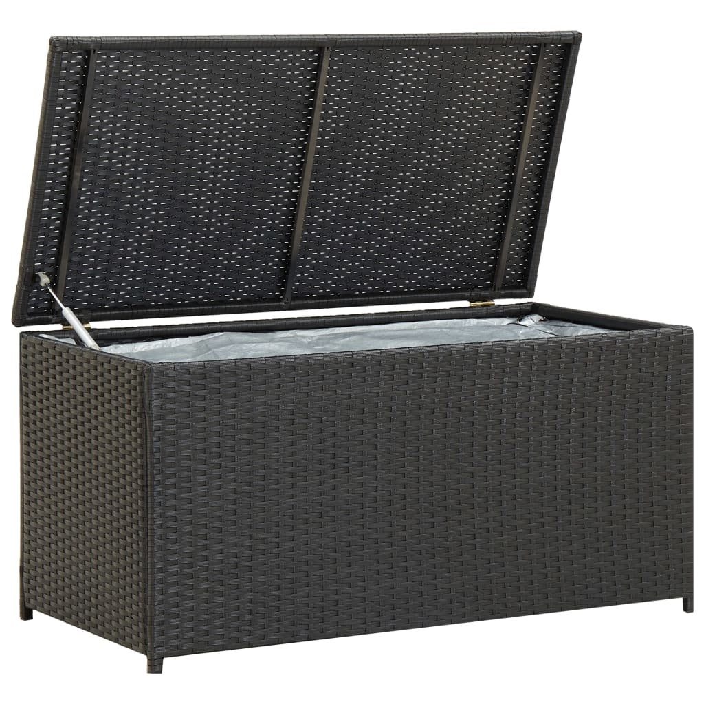 Tuinbox 100x50x50 cm poly rattan zwart