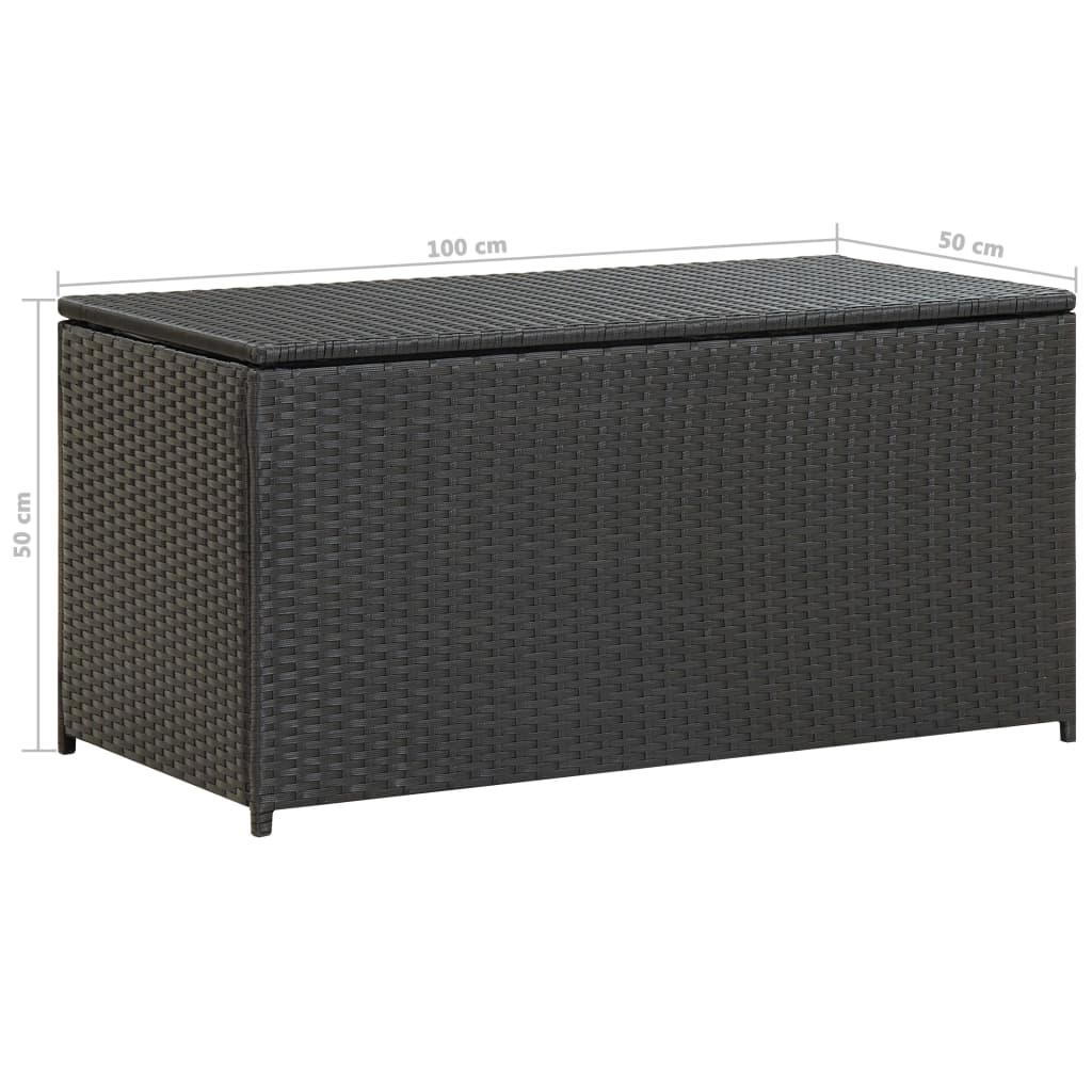 Tuinbox 100x50x50 cm poly rattan zwart