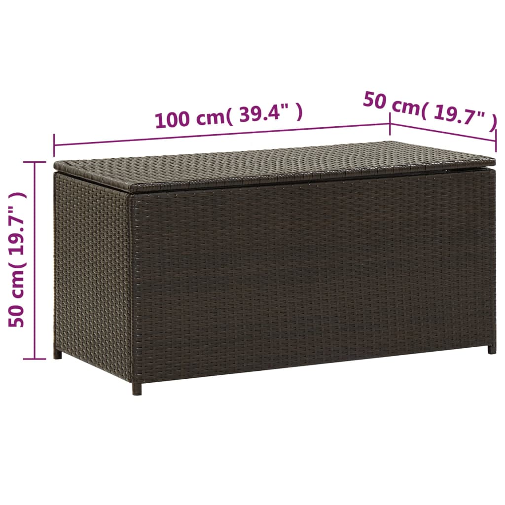 Tuinbox 100X50X50 Cm Poly Rattan Bruin 100 x 50 x 50 cm