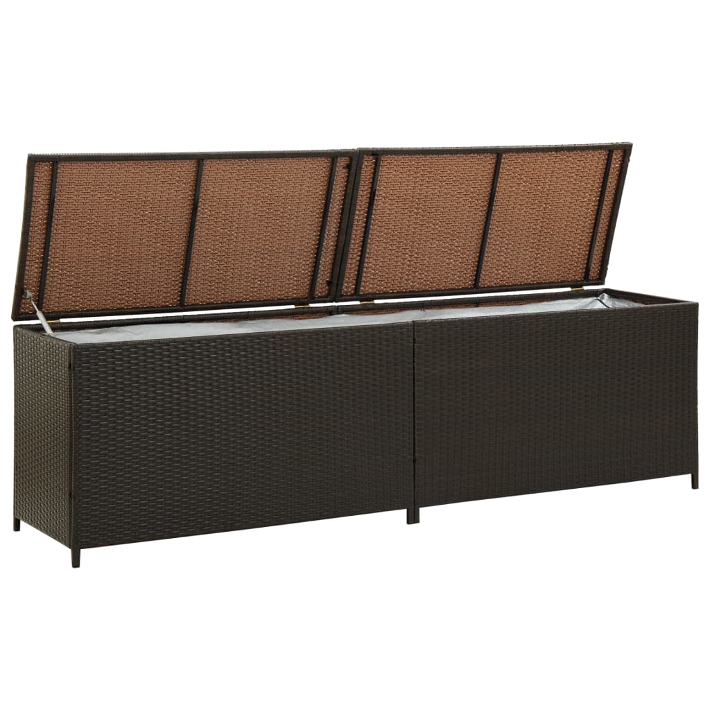 Tuinbox 200X50X60 Cm Poly Rattan Bruin 200 x 50 x 60 cm