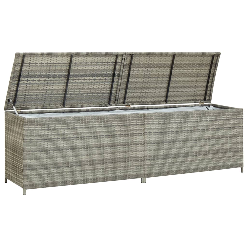 Tuinbox 200X50X60 Cm Poly Rattan Grijs 200 x 50 x 60 cm