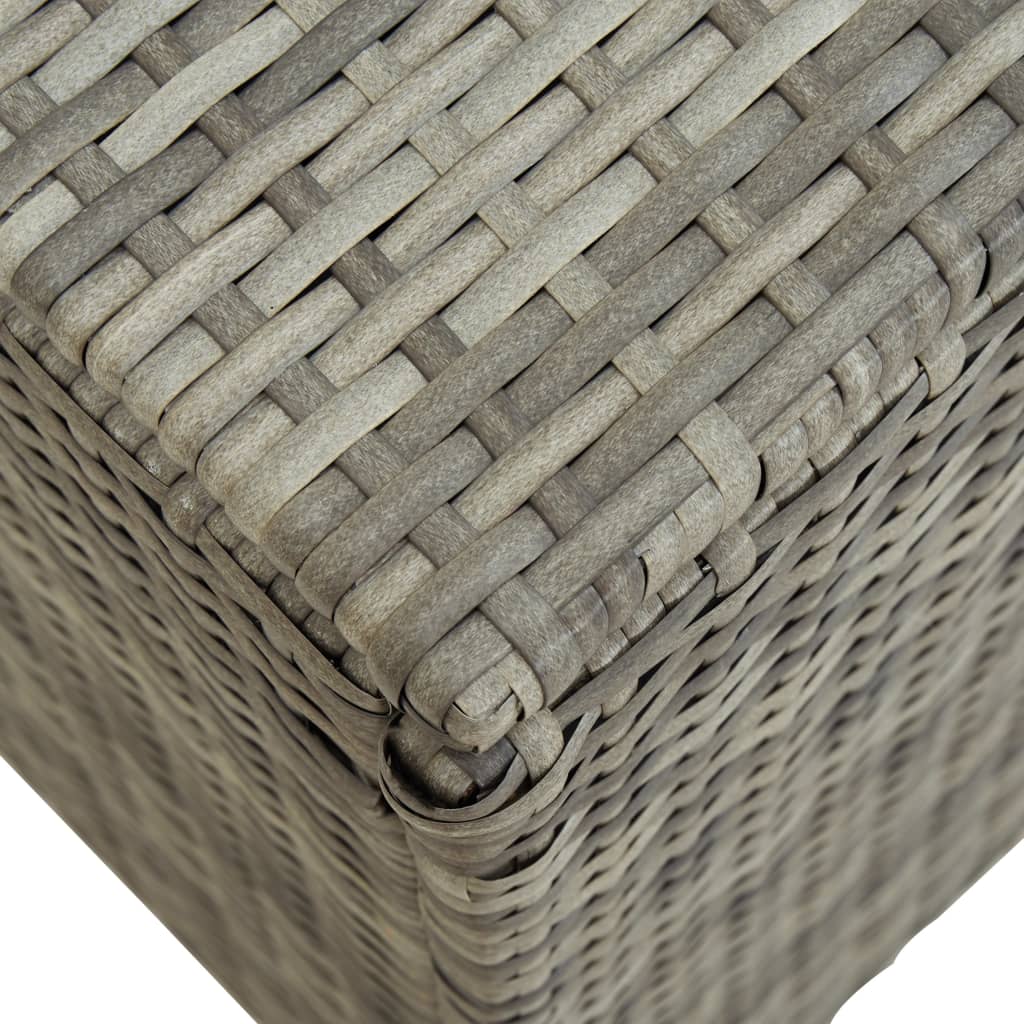 Tuinbox 200X50X60 Cm Poly Rattan Grijs 200 x 50 x 60 cm