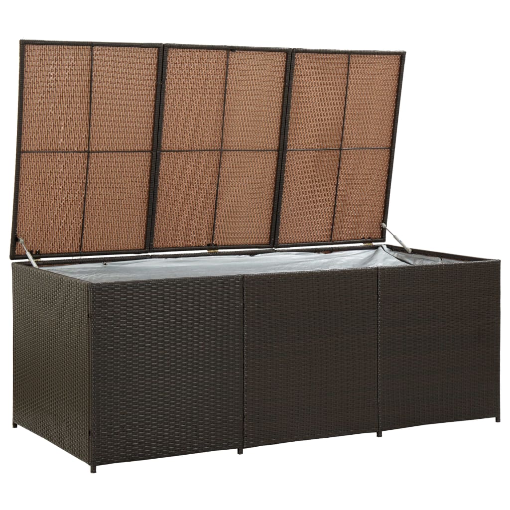 Tuinbox 180x90x70 cm poly rattan bruin