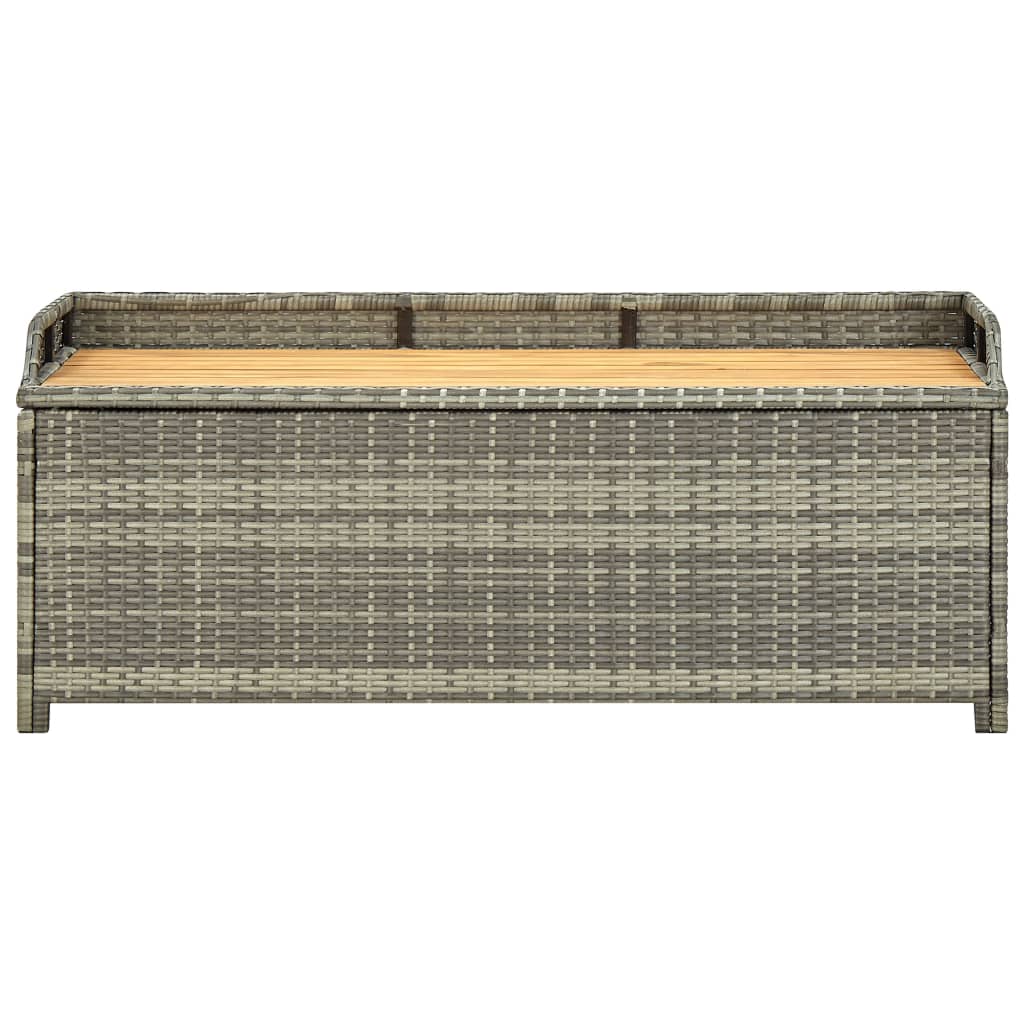 Tuinopbergbank 120 Cm Poly Rattan Grijs