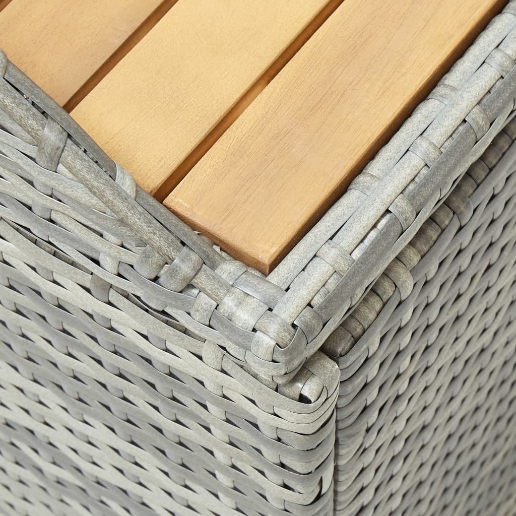 Tuinopbergbank 120 Cm Poly Rattan Grijs