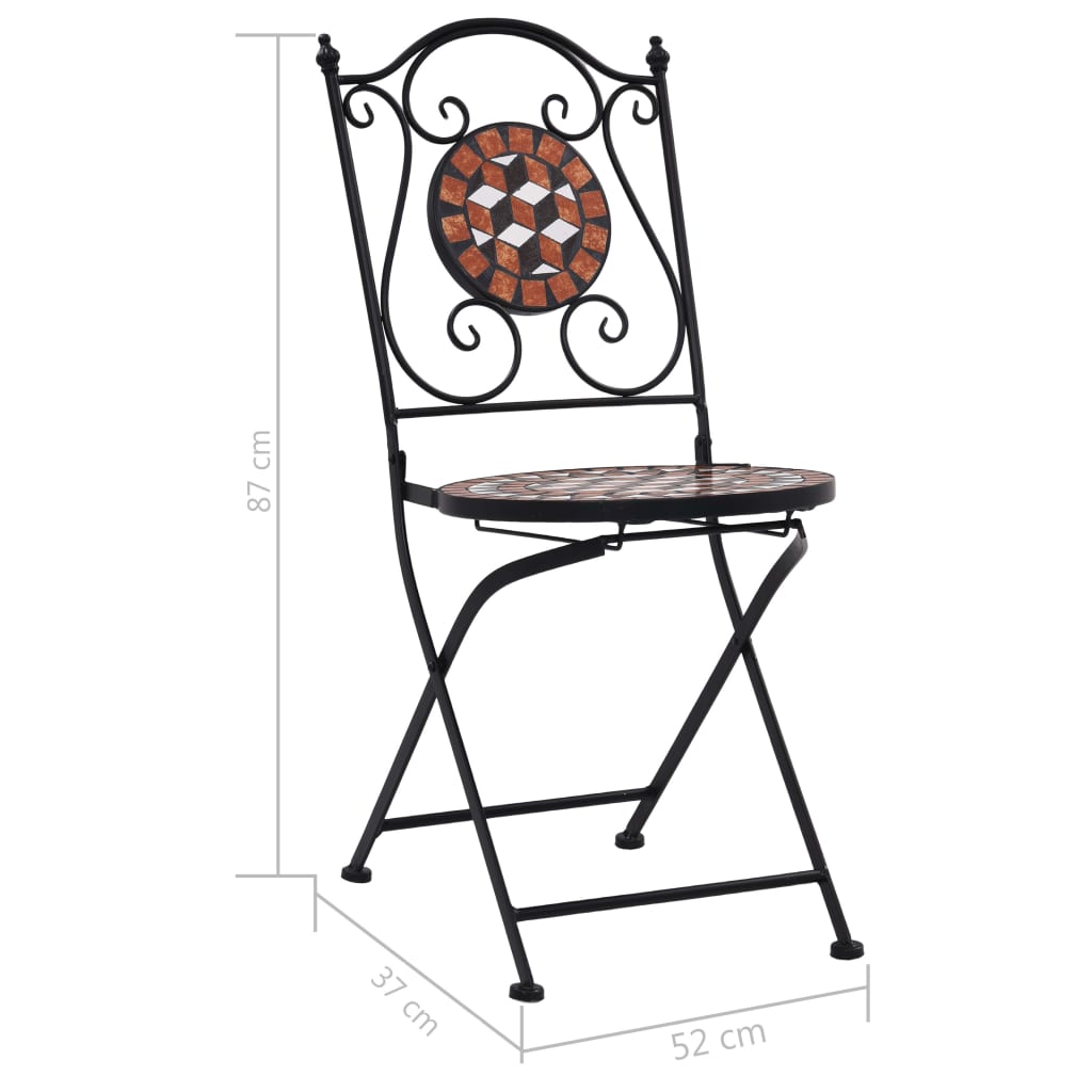 Bistrostoelen Mozaïek 2 St Keramiek Bruin Bruin