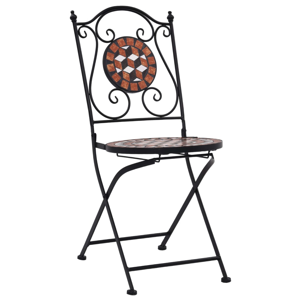 Bistrostoelen Mozaïek 2 St Keramiek Bruin Bruin